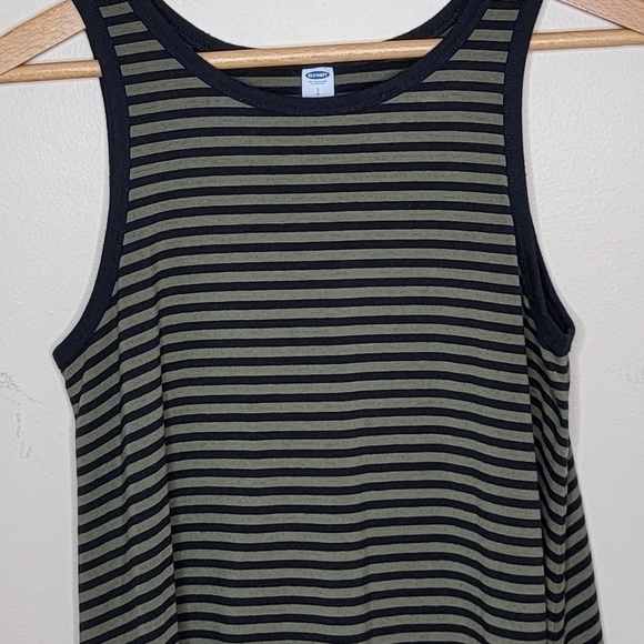 Old Navy | Olive Green & Black Striped Tank Dress Size Small - Picture 2 of 6